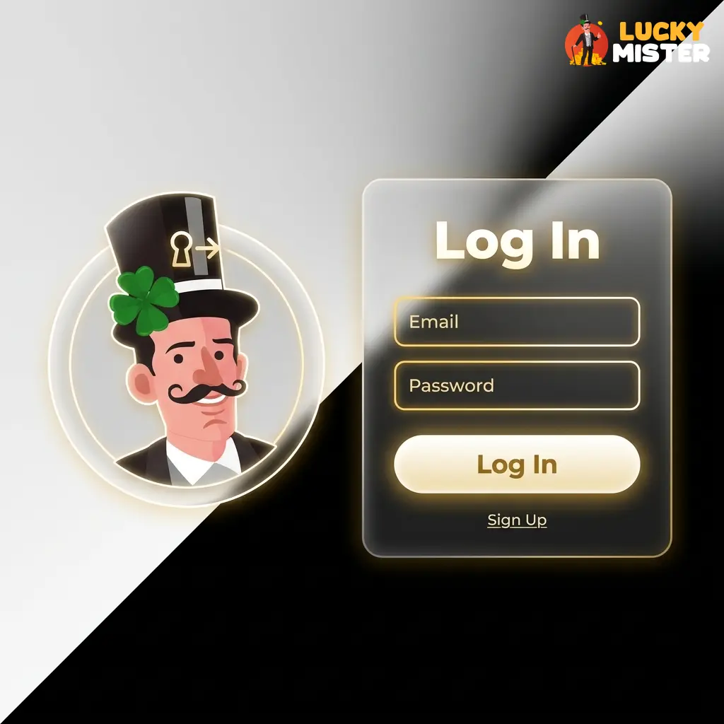LuckyMister login page guide showing sign-in steps for UK players to access account balance and casino features