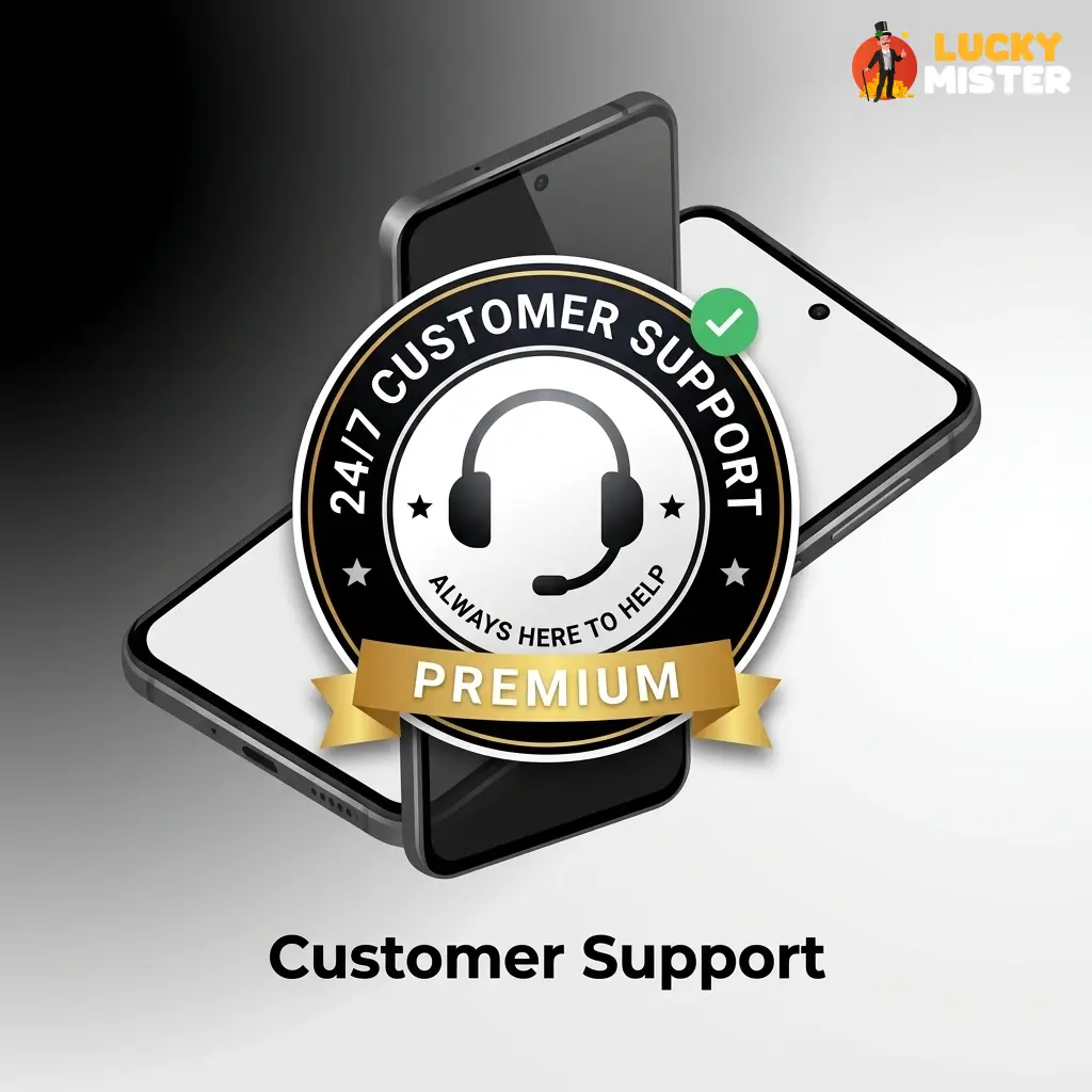 Lucky Mister Casino customer support channels including live chat, email, and FAQ help centre available 24/7