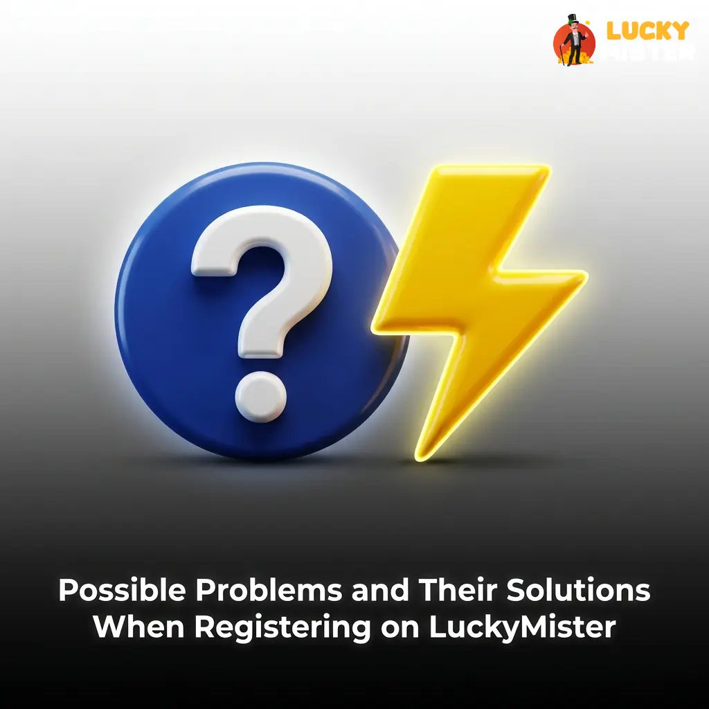 LuckyMister registration problems and solutions table covering SMS codes, email links, account errors, and personal details