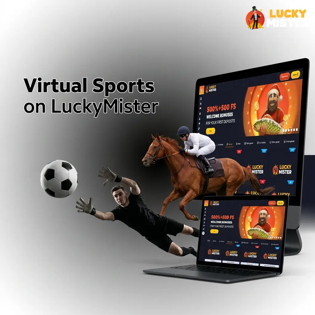 Virtual Sports on LuckyMister offering 24/7 simulated football, horse racing, greyhounds, basketball and tennis for UK players